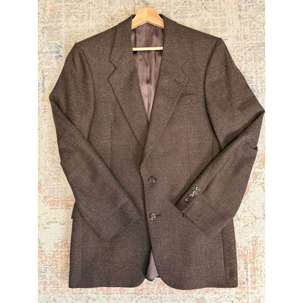 Vintage Christian Dior Monsieur Brown Tweed Blazer Sport Coat